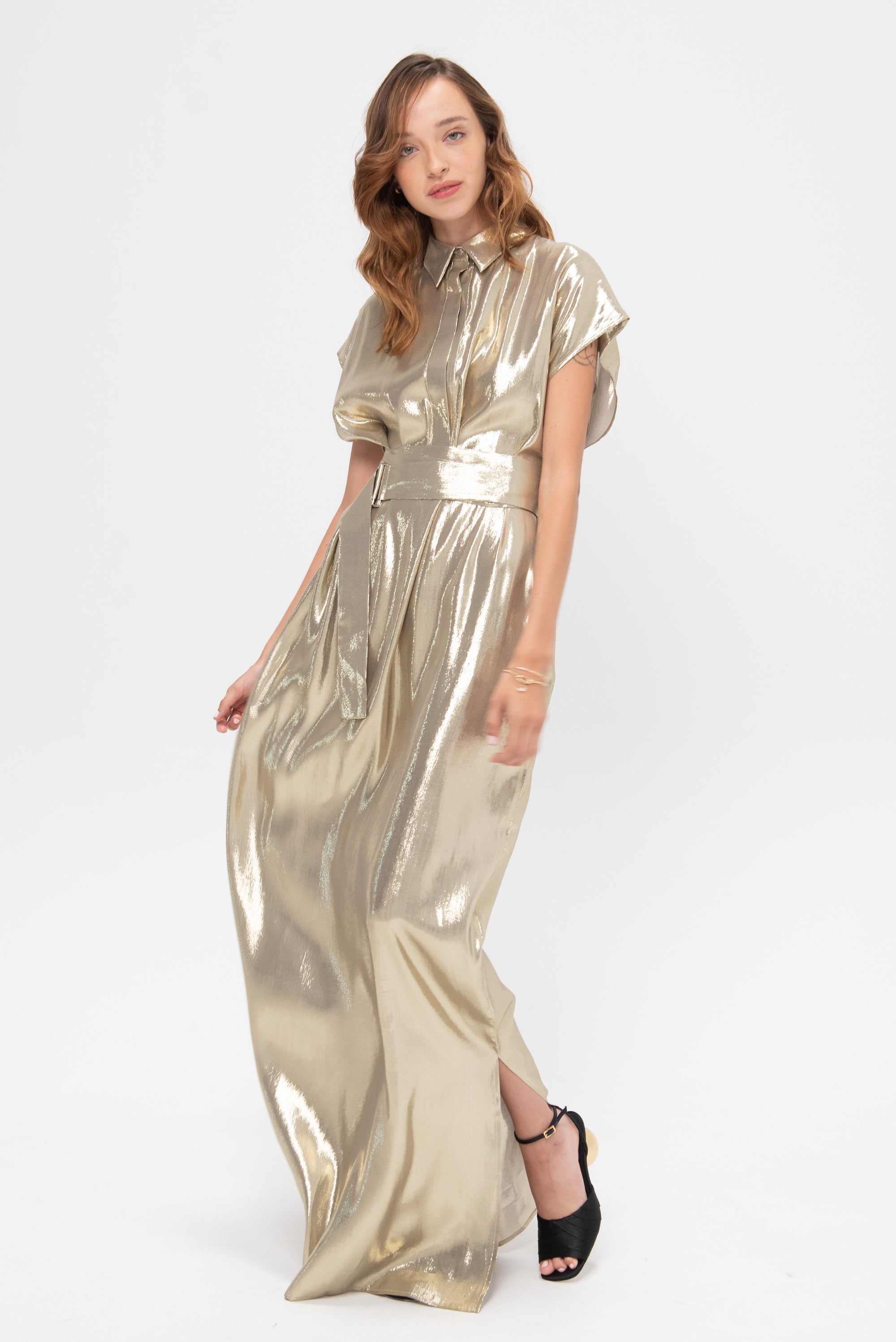 Francesca Sleeveless Dress, Gold