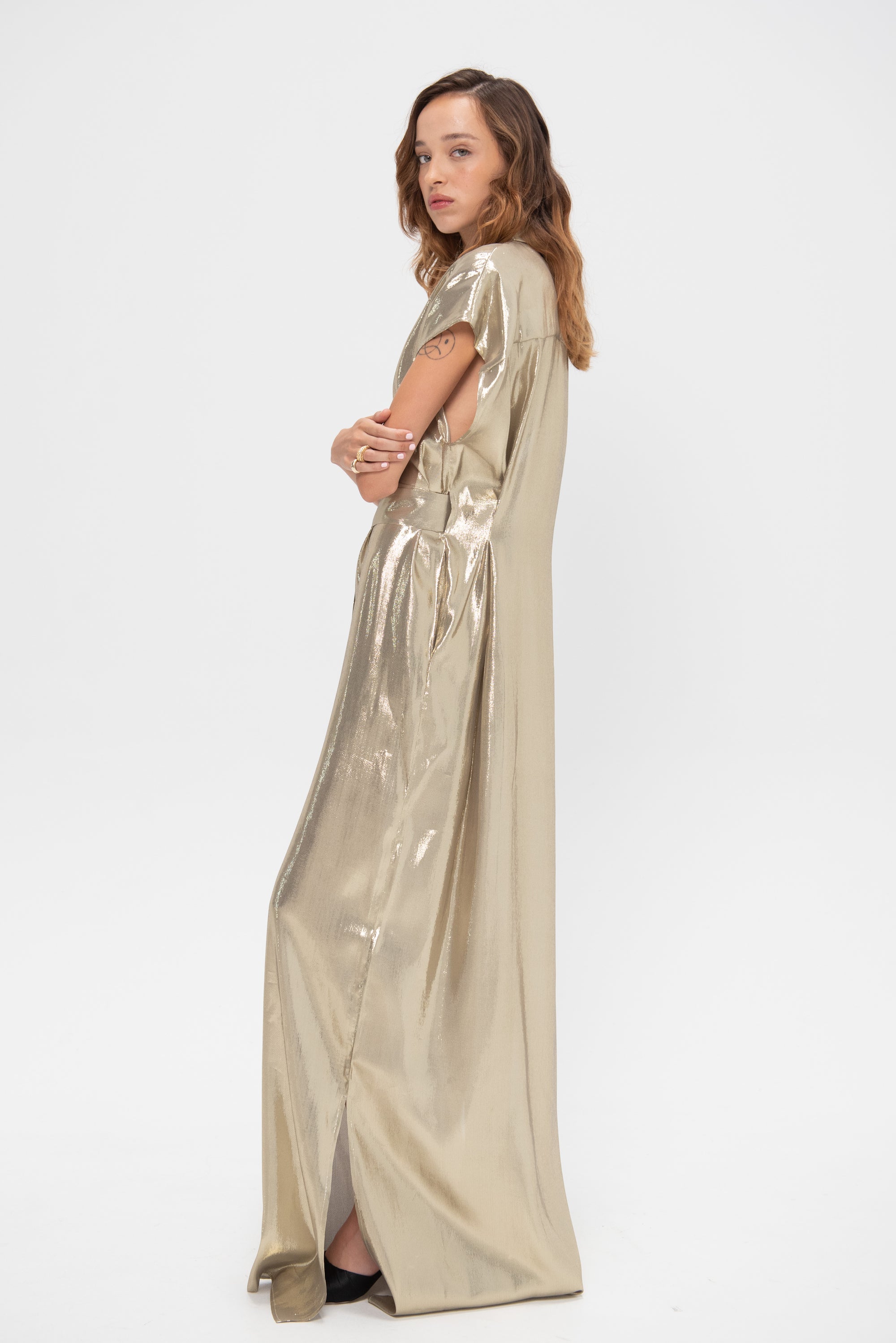 Francesca Sleeveless Dress, Gold