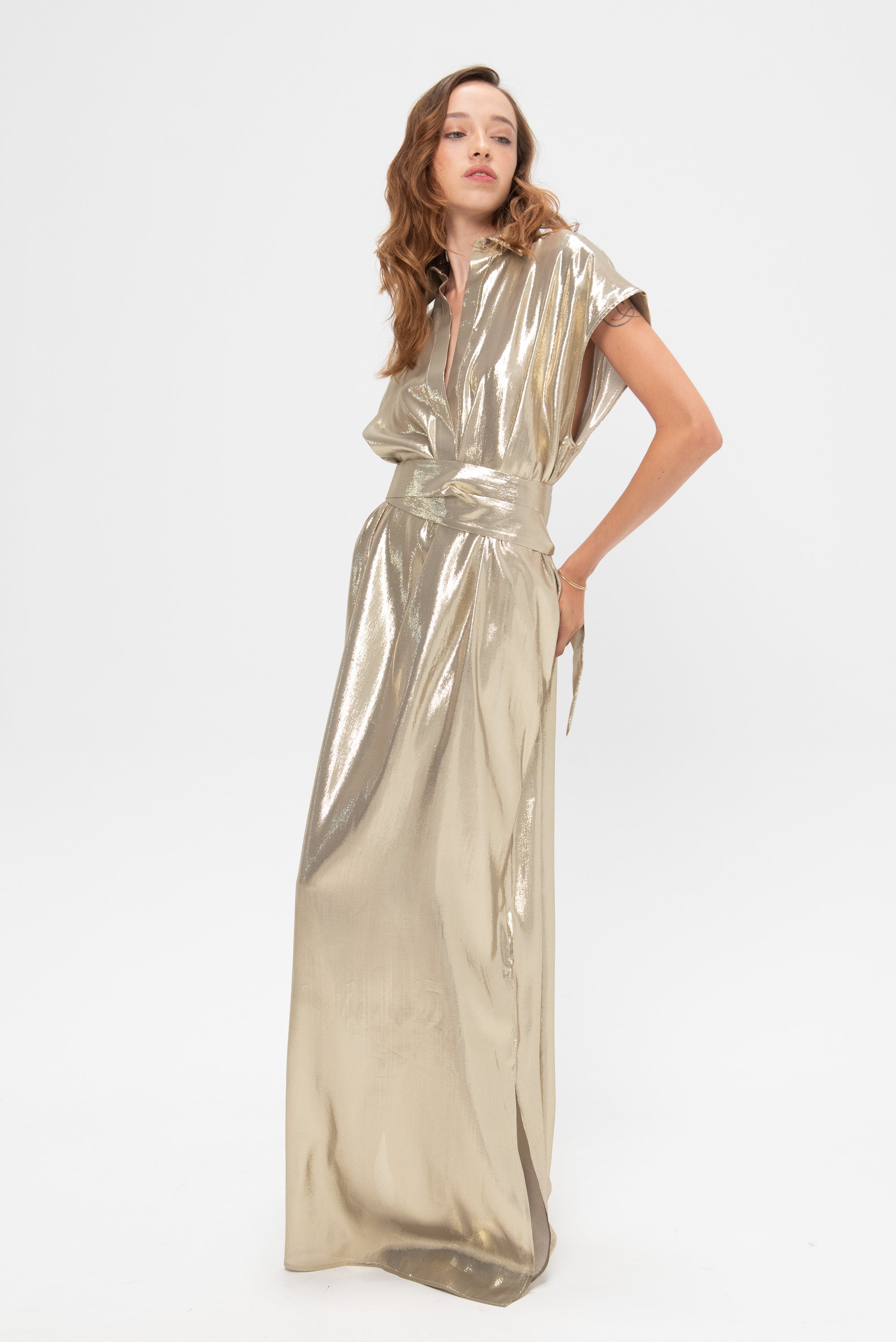 Francesca Sleeveless Dress, Gold