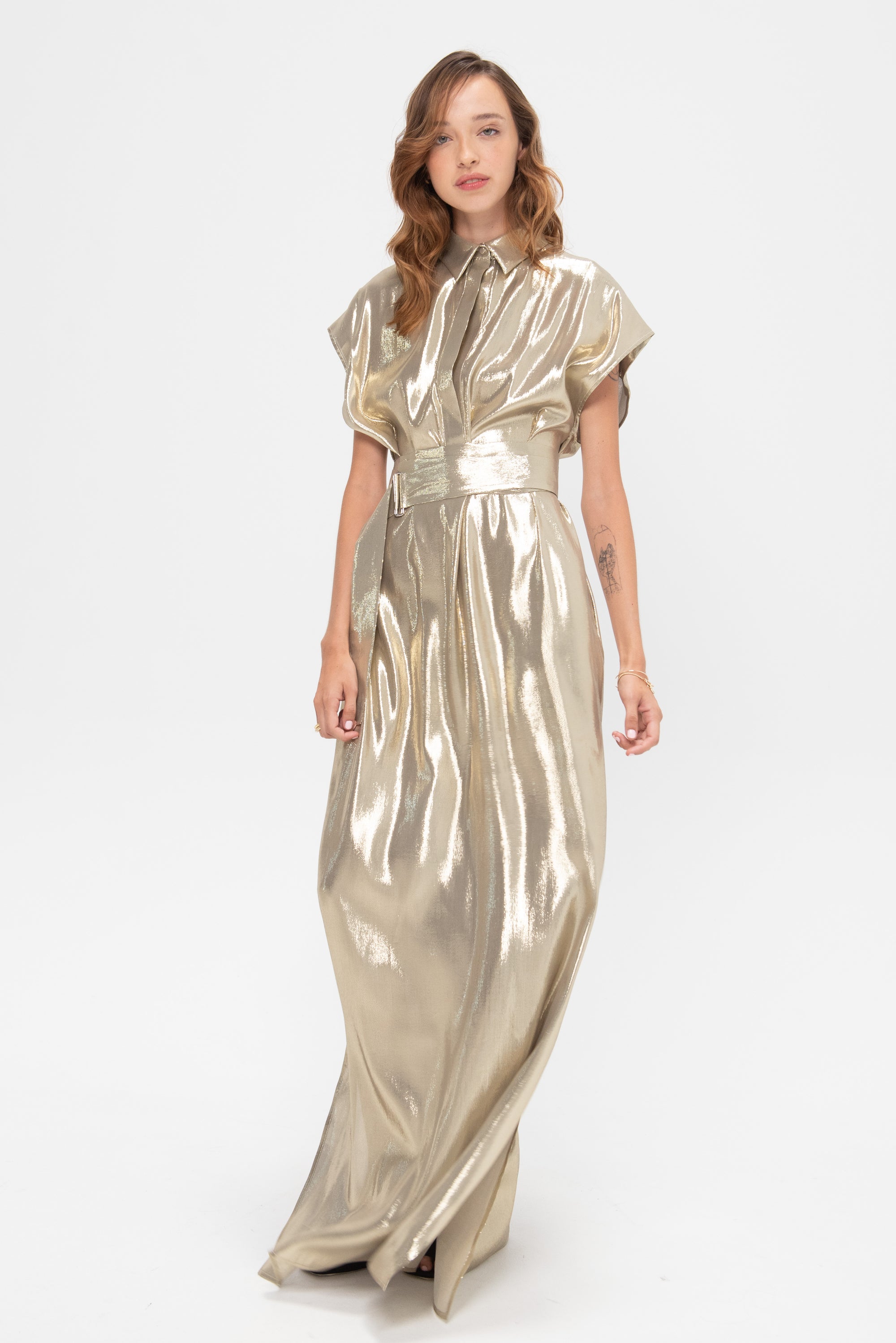 Francesca Sleeveless Dress, Gold