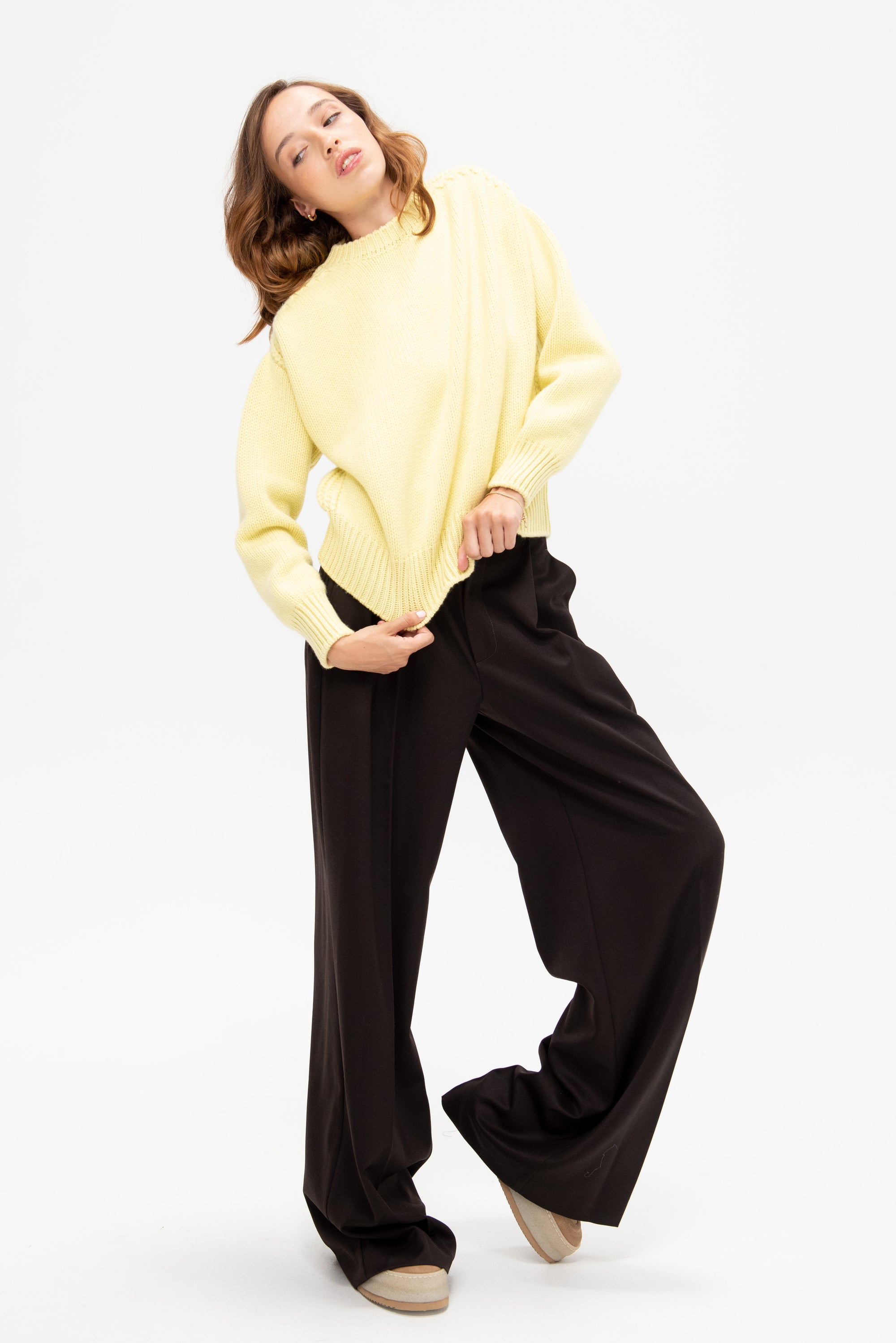 Giada Long Sleeve Sweater, Yellow
