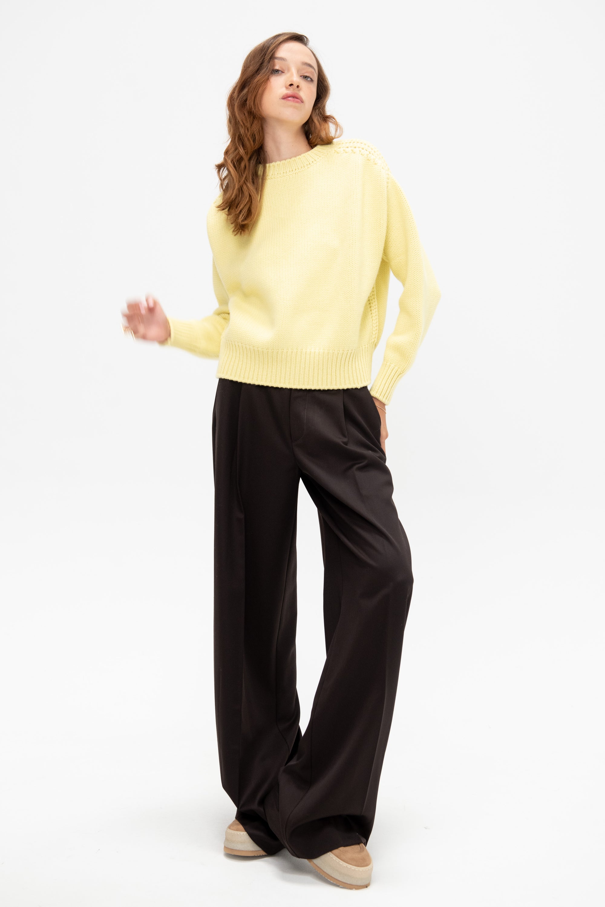 Giada Long Sleeve Sweater, Yellow