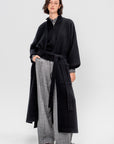 Isabella Cashmere Blend Kimono Coat, Black