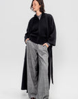 Isabella Cashmere Blend Kimono Coat, Black