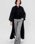 Isabella Cashmere Blend Kimono Coat, Black