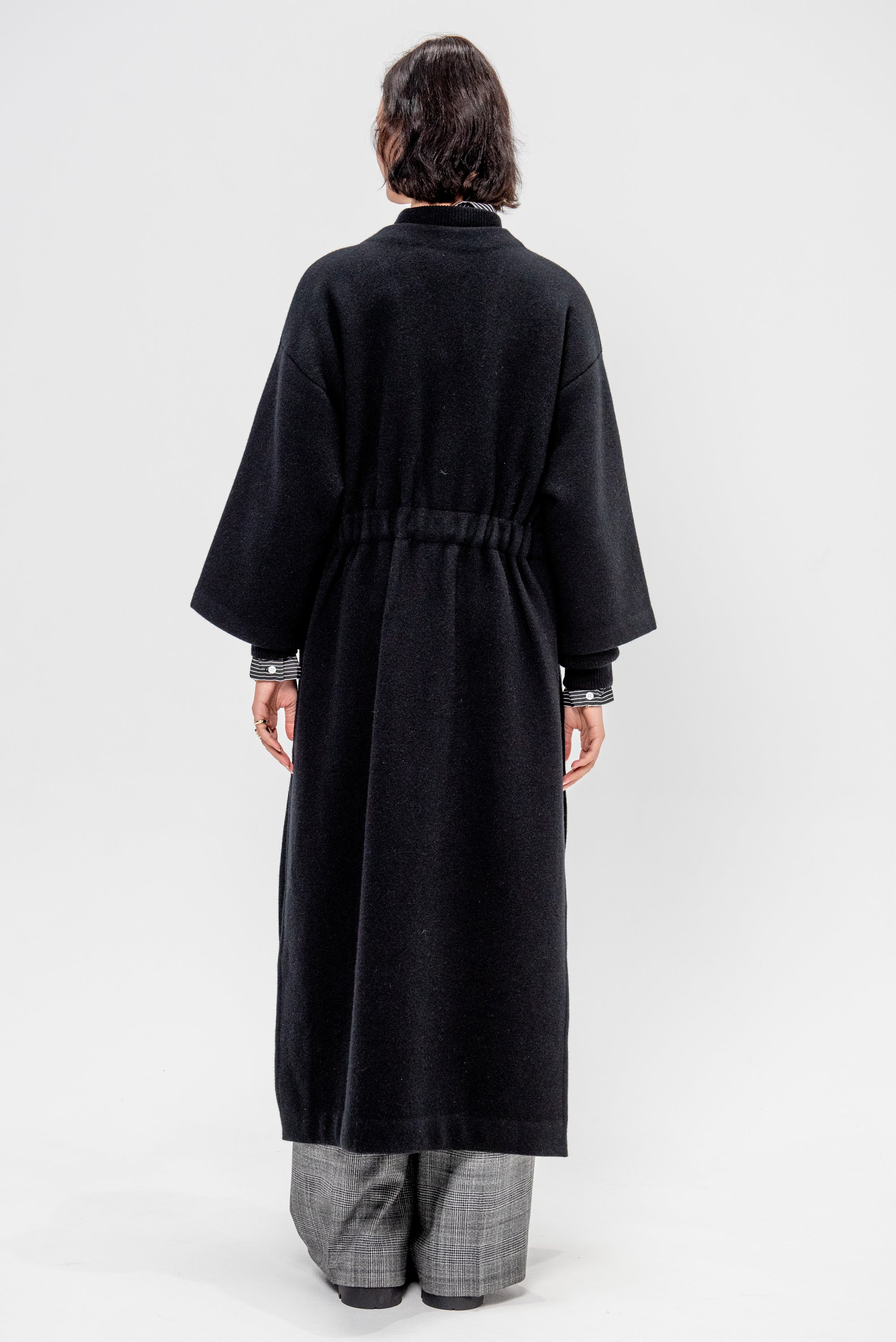 Isabella Cashmere Blend Kimono Coat, Black