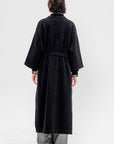 Isabella Cashmere Blend Kimono Coat, Black
