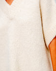 Teddy V Neck Sweater Dress, Ivory