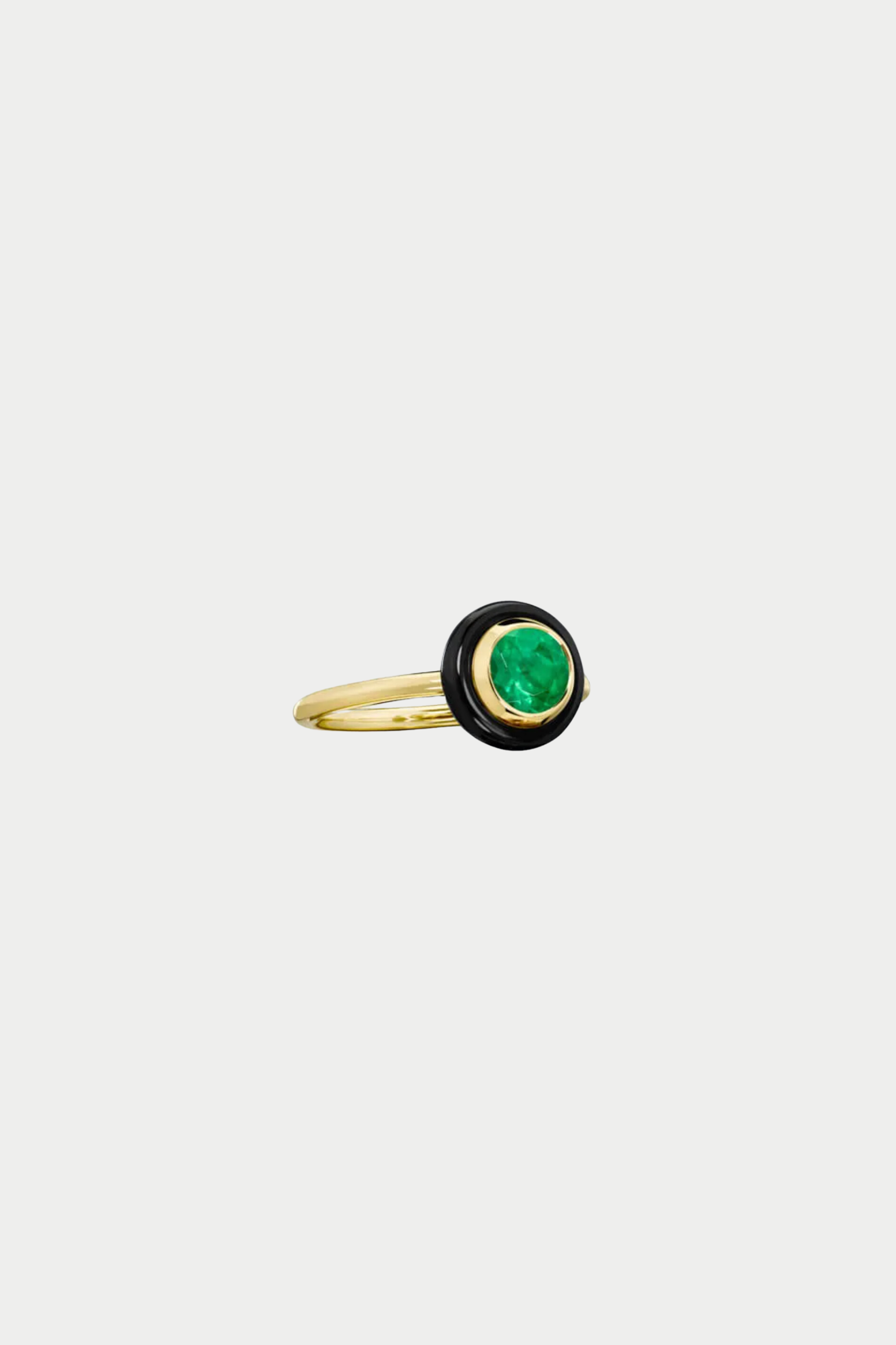 SAUER - Chakra Frames Emerald Ring, Yellow Gold