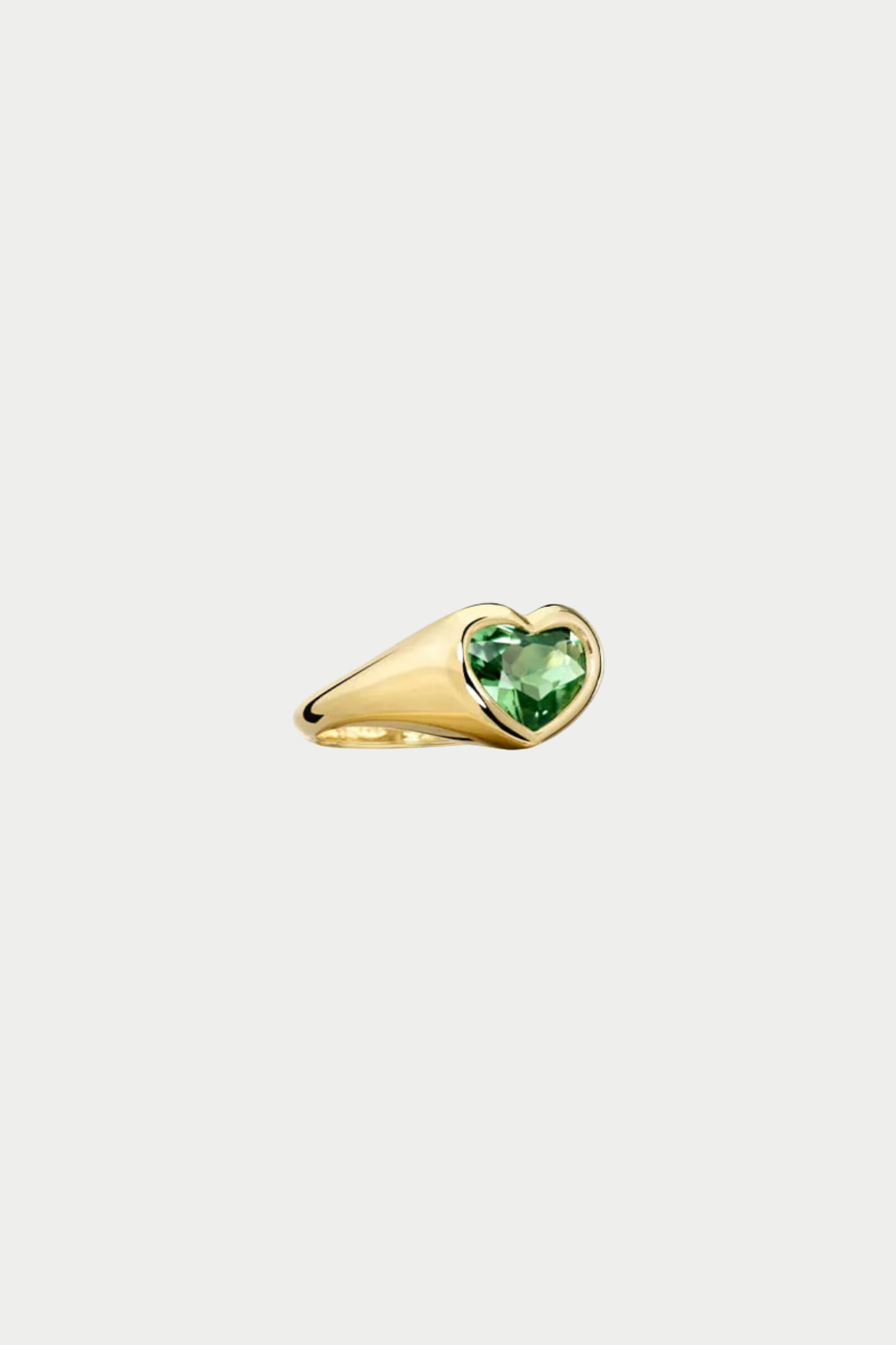 SAUER - Heart Ring, Green Tourmaline