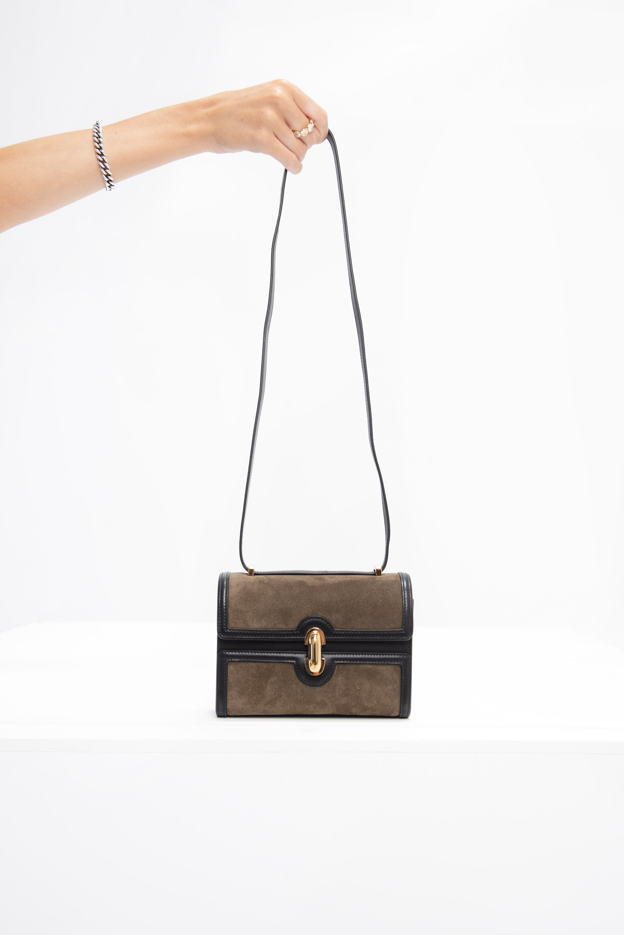 SAVETTE - Symmetry 19 with Black Leather Trim, Mink Suede