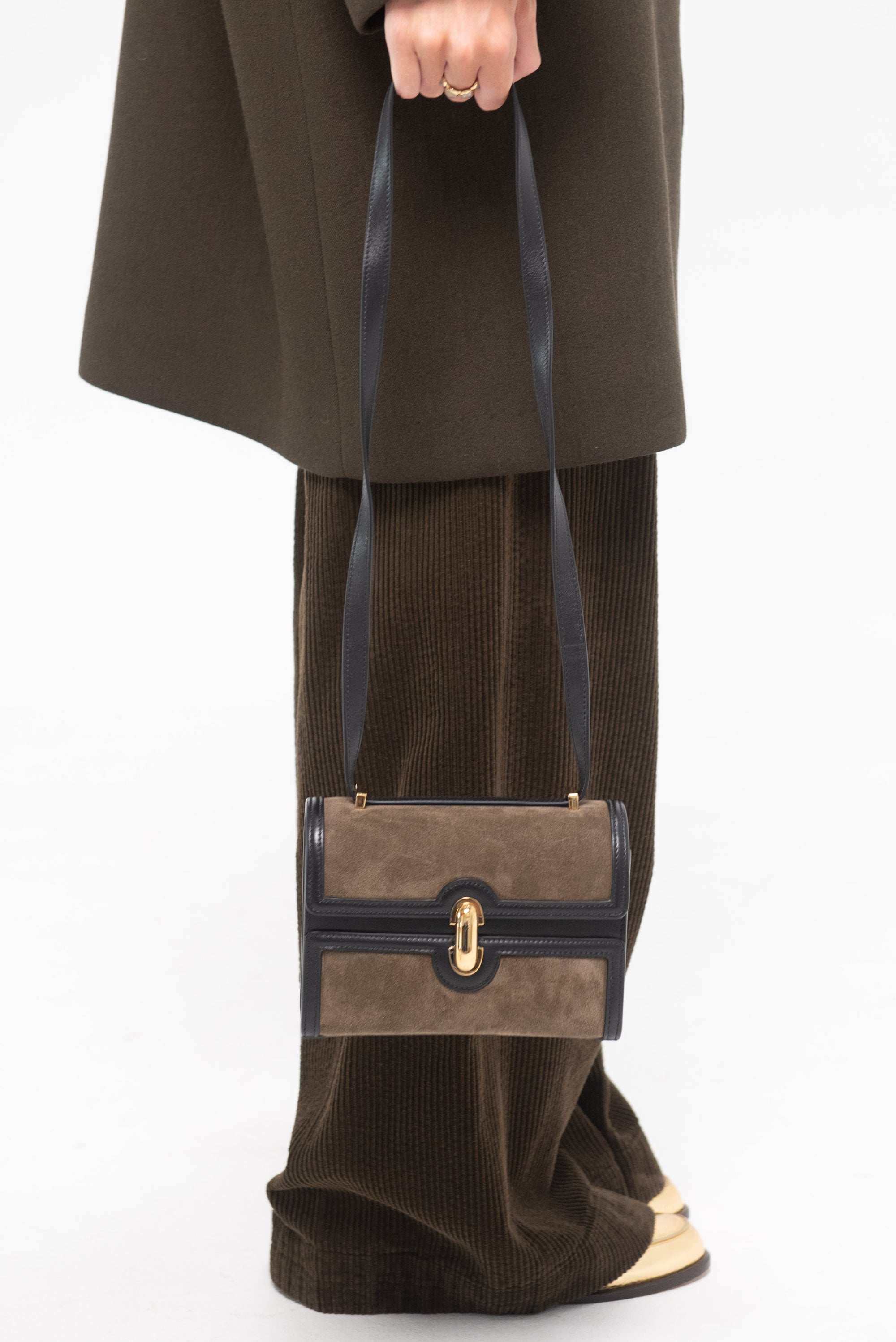 SAVETTE - Symmetry 19 with Black Leather Trim, Mink Suede