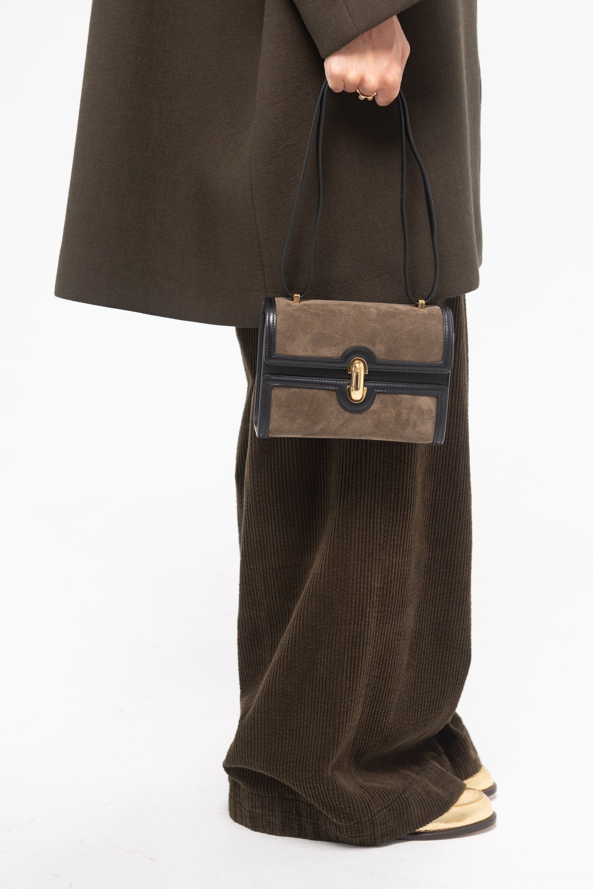 SAVETTE - Symmetry 19 with Black Leather Trim, Mink Suede
