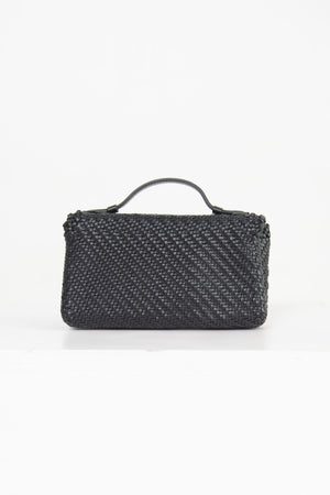 Savette - Symmetry Pochette Woven Leather, Black