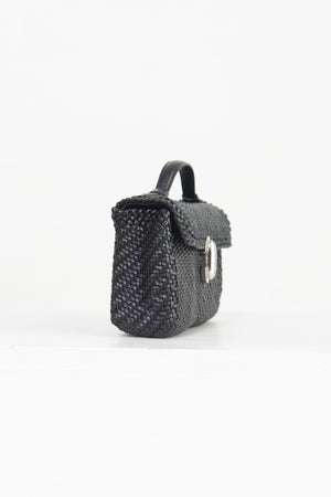 Savette - Symmetry Pochette Woven Leather, Black