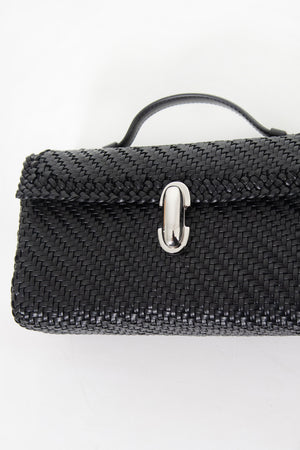Savette - Symmetry Pochette Woven Leather, Black