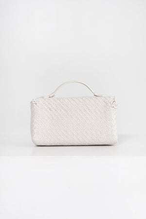 Savette - Symmetry Pochette Woven Leather, Ivory