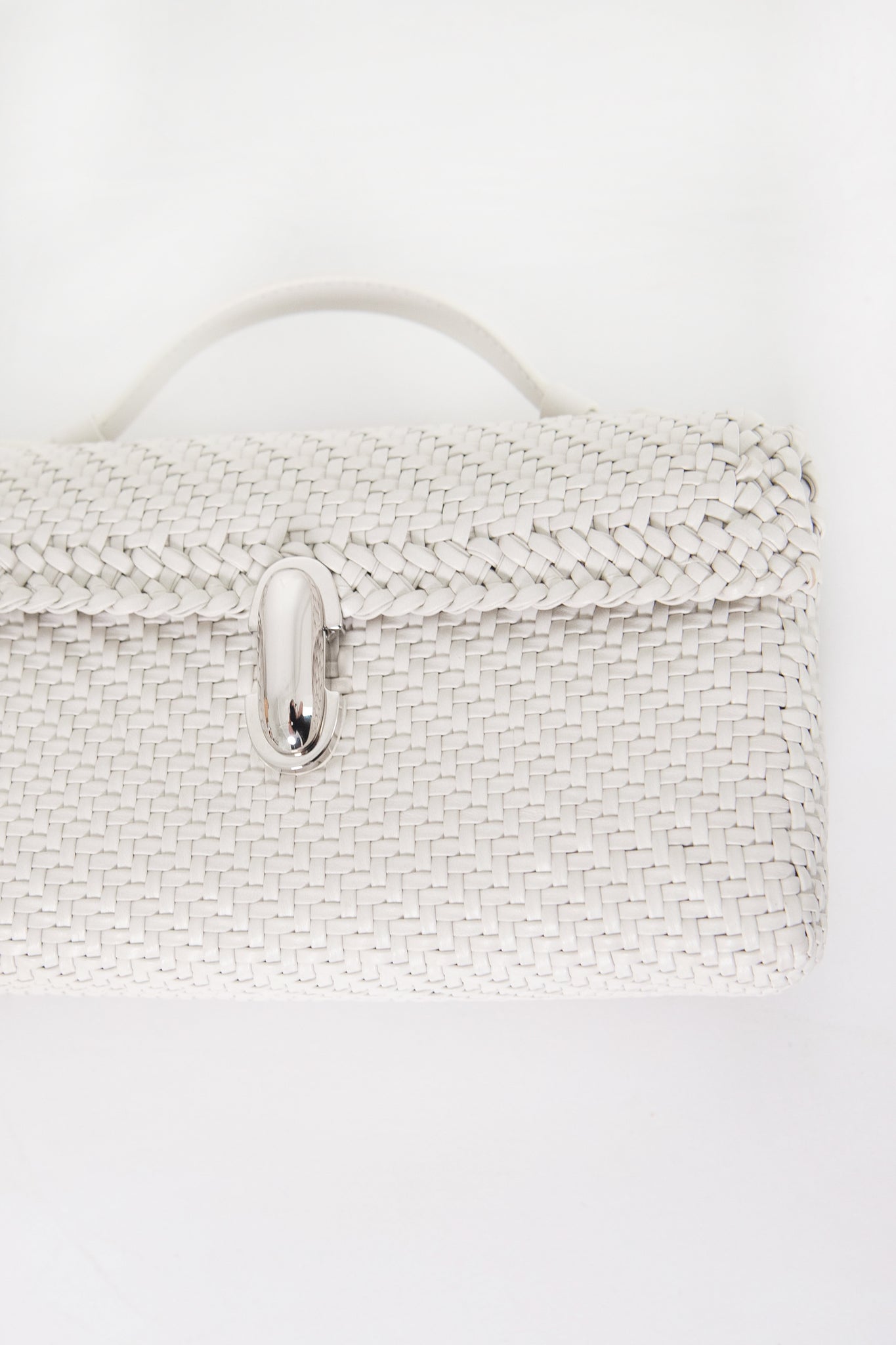 Savette - Symmetry Pochette Woven Leather, Ivory