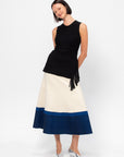 Roma Skirt, Off-White / Blue / Black