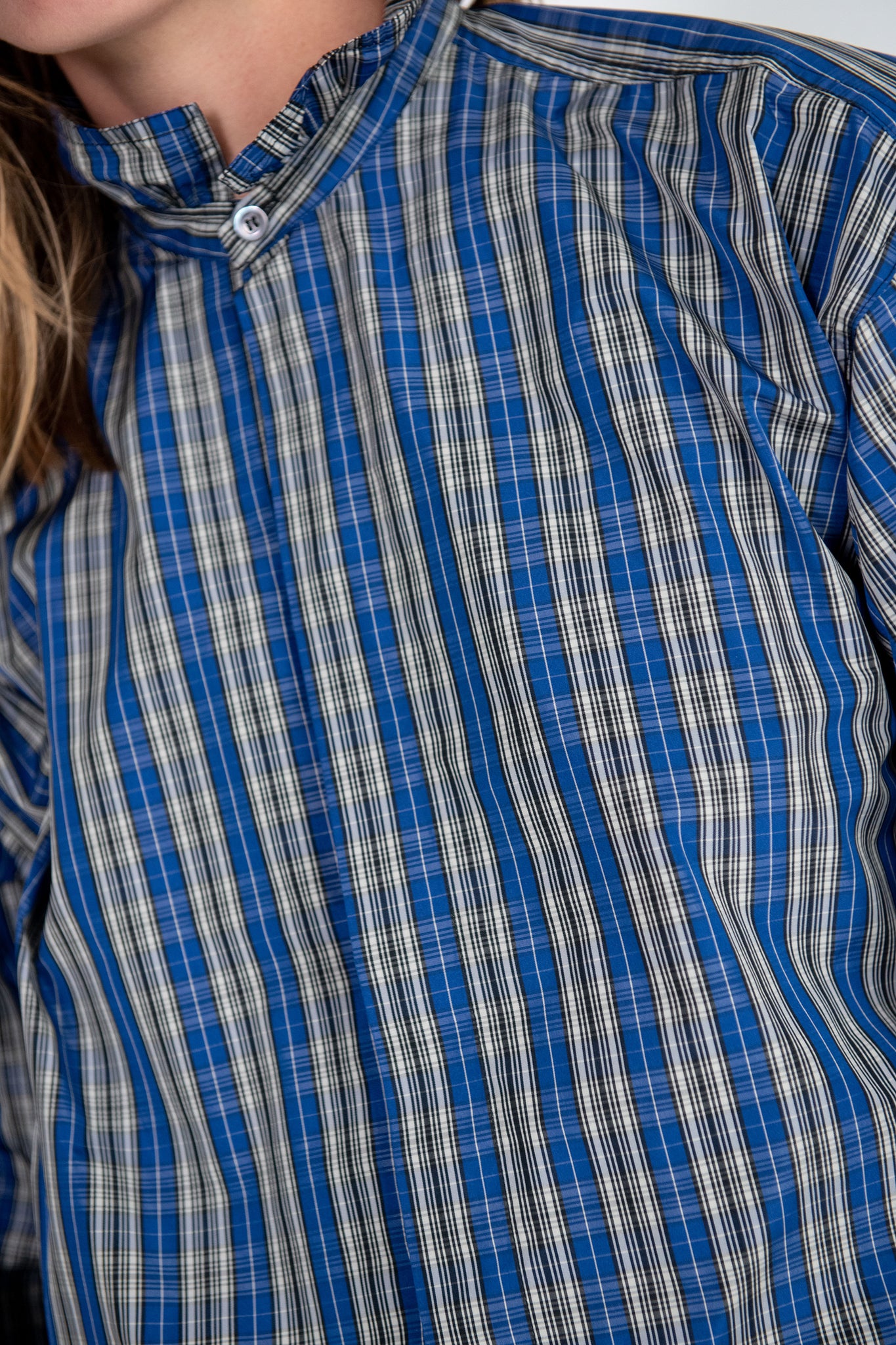 Sofie D'Hoore - Blizzard Poke - Taffeta Check Shirt, Blue
