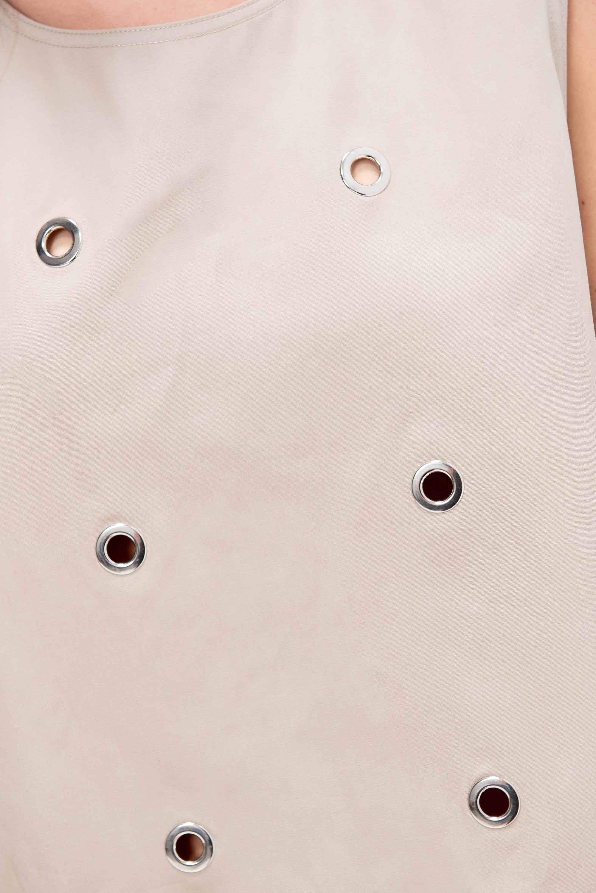Cotton Top With Eyelets, Sand