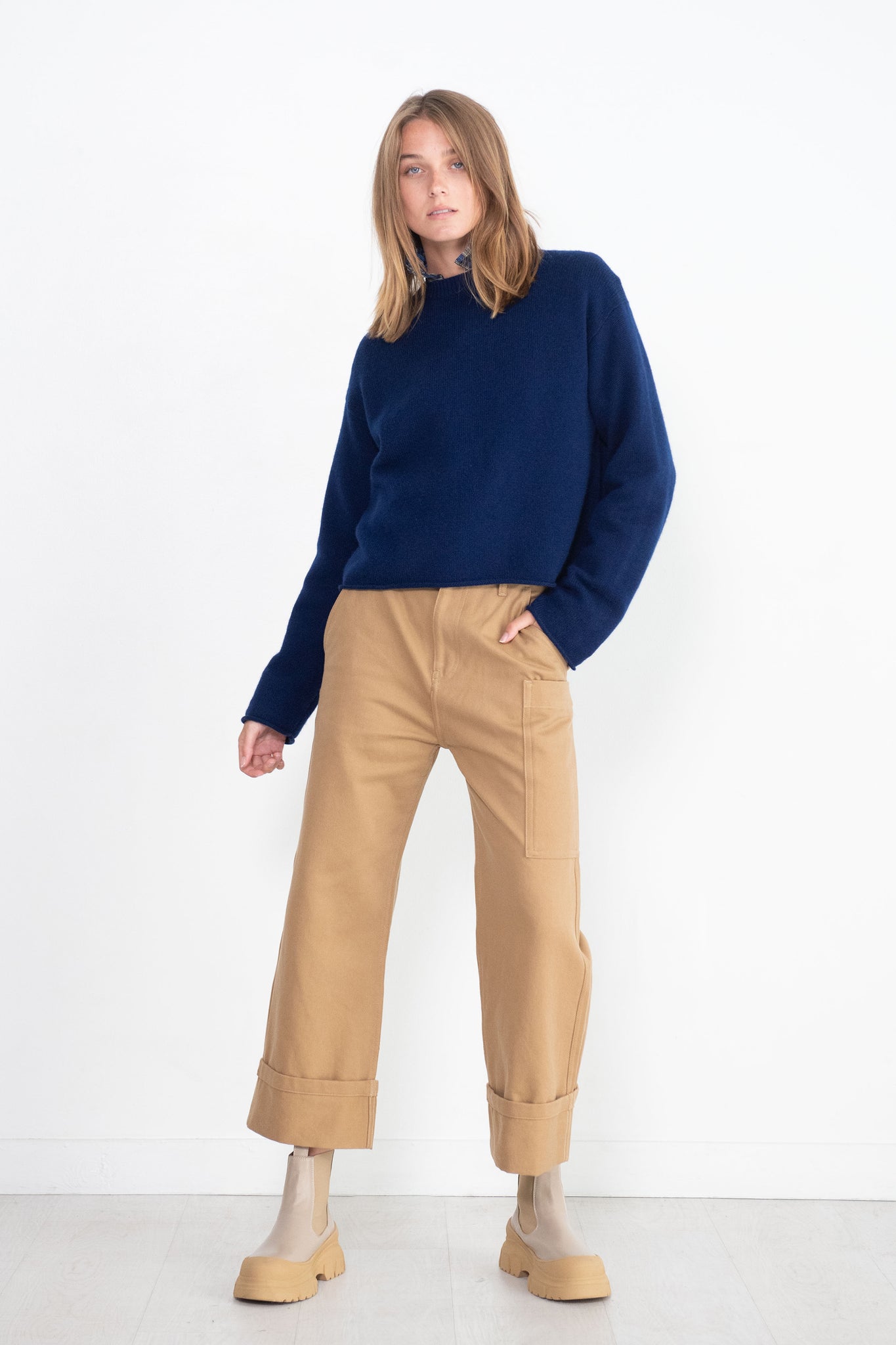 Sofie D'Hoore - Praga Cork - Cotton Gabardine Pants, Cardboard