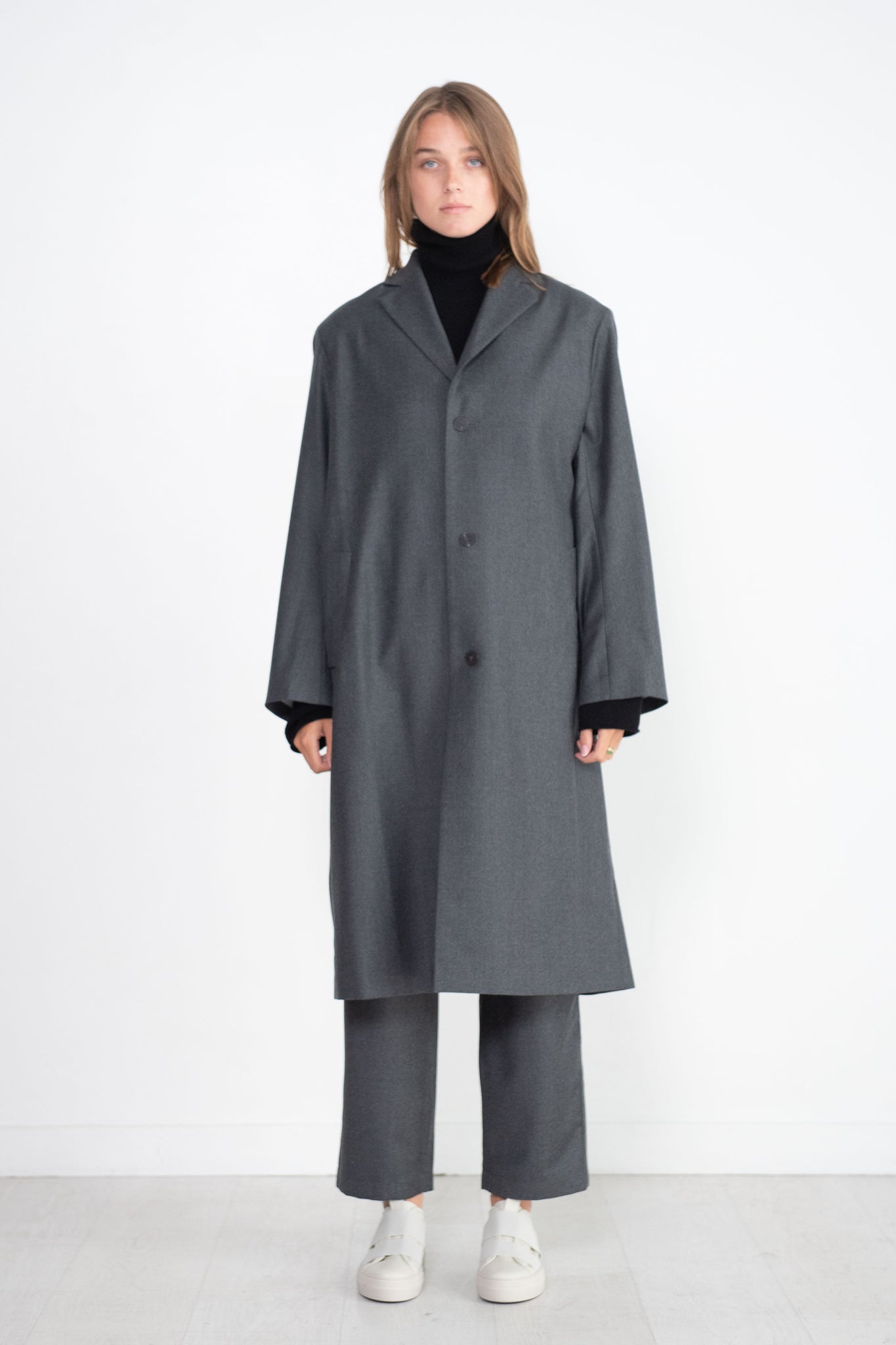 Sofie D'Hoore - Clarence Wnel - Light Wool Coat, Mid Grey Melange