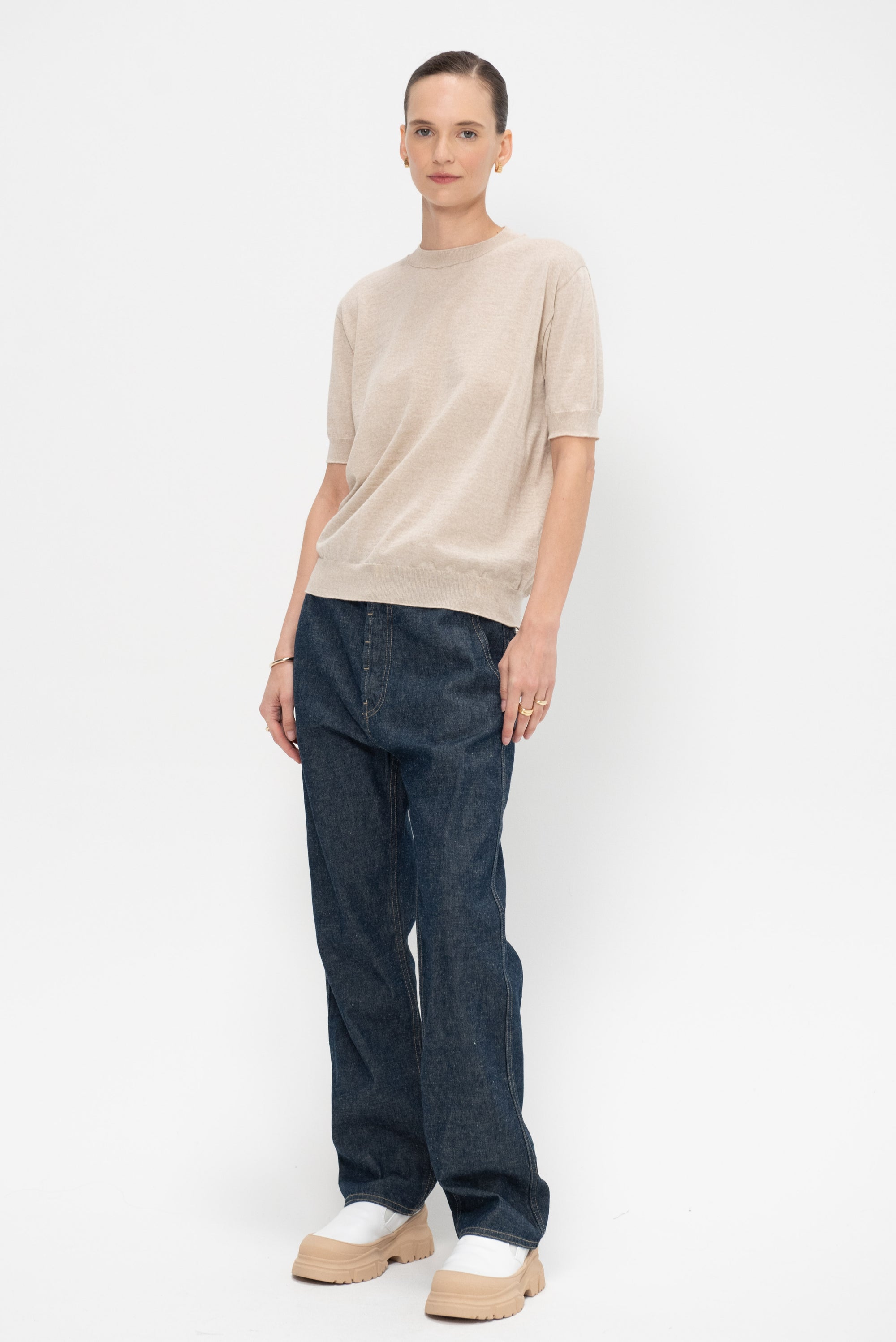 Memphis YFROI - Short Sleeve Sweater, Oatmeal