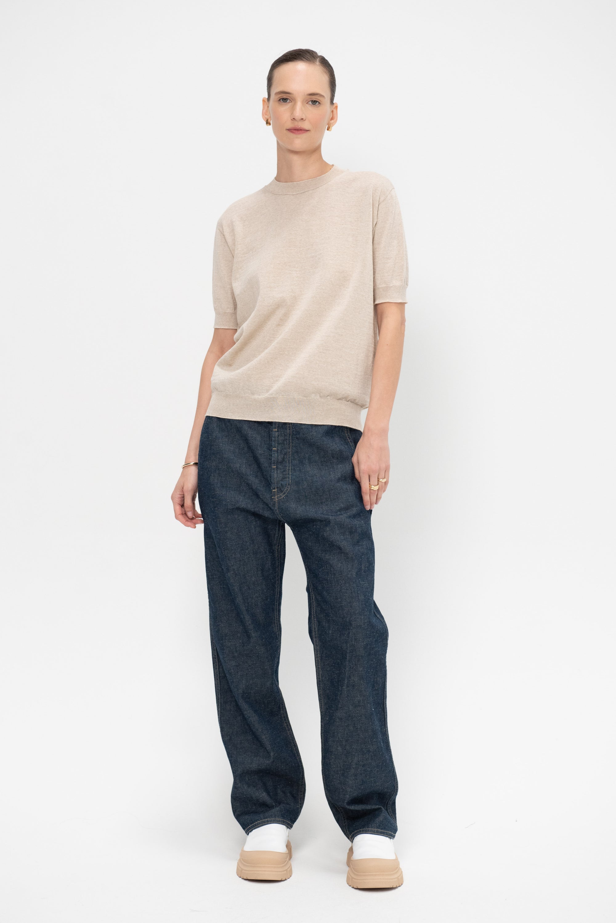 Memphis YFROI - Short Sleeve Sweater, Oatmeal