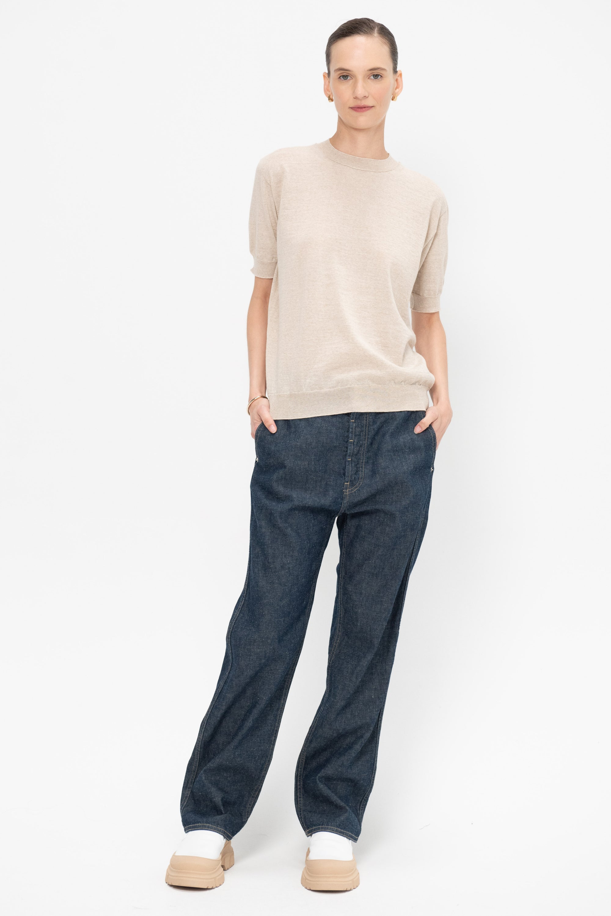 Memphis YFROI - Short Sleeve Sweater, Oatmeal
