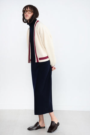 Sofie D'Hoore - Molly Merino V-Neck Cardigan, Ecru & Berry