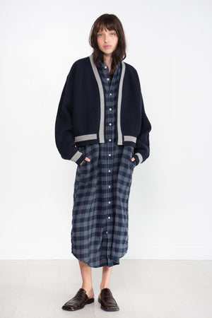 Sofie D'Hoore - Molly Merino V-Neck Cardigan, Deep Navy & Light Grey