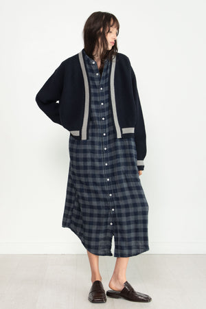 Sofie D'Hoore - Molly Merino V-Neck Cardigan, Deep Navy & Light Grey