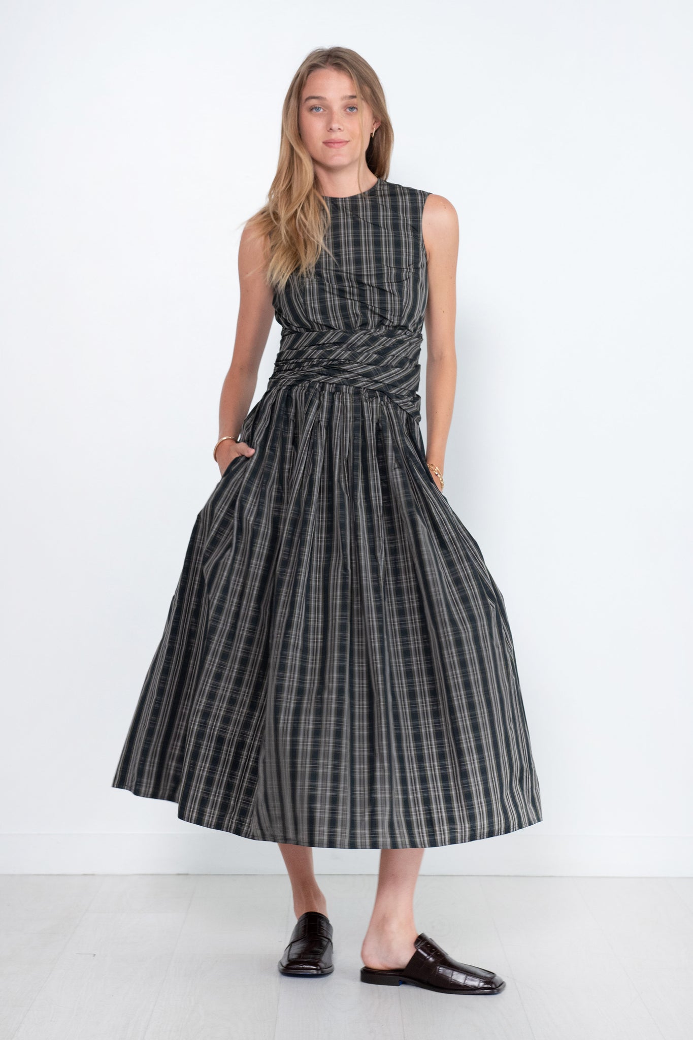 Sofie D'Hoore - Babbs Taffeta Check Top, Black