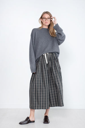 Mizu 2ply Cash Sweater, Charcoal Melange