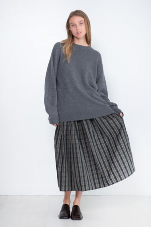 Mizu 2ply Cash Sweater, Charcoal Melange