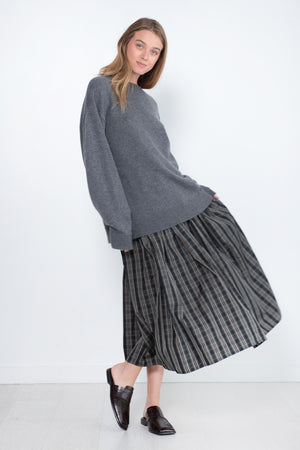 Mizu 2ply Cash Sweater, Charcoal Melange