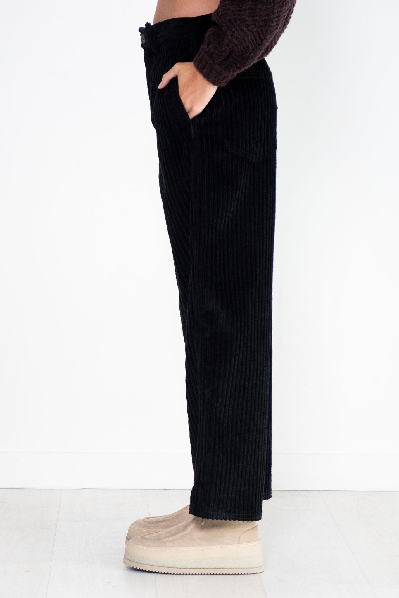 Sofie D'Hoore - Pellet Curl - Large Ribbed Corduroy Pants, Black