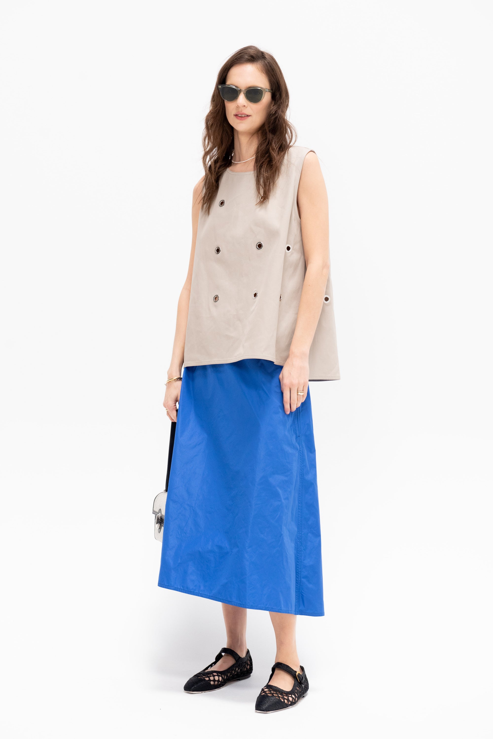 Taffeta Skirt, Sapphire