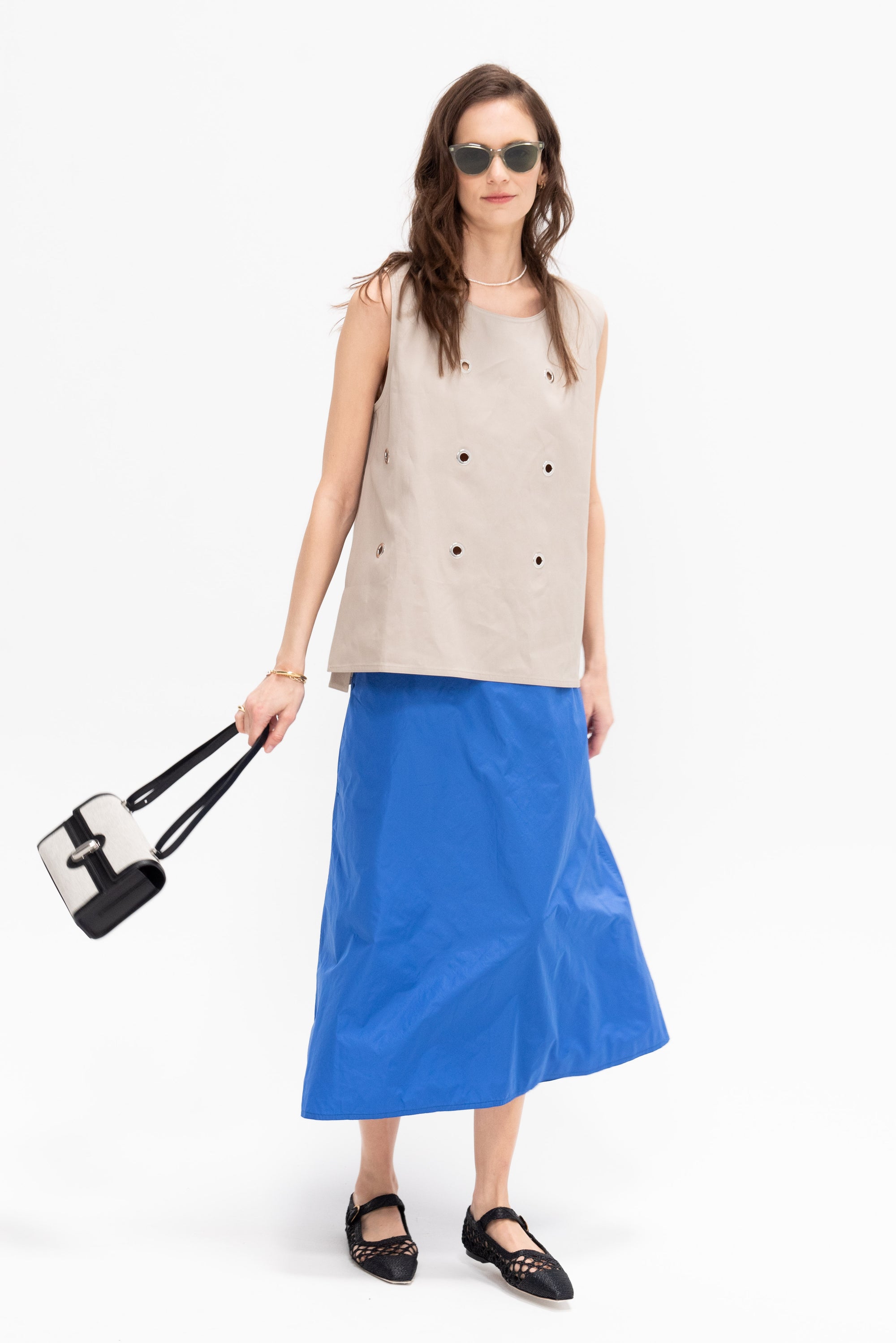 Taffeta Skirt, Sapphire