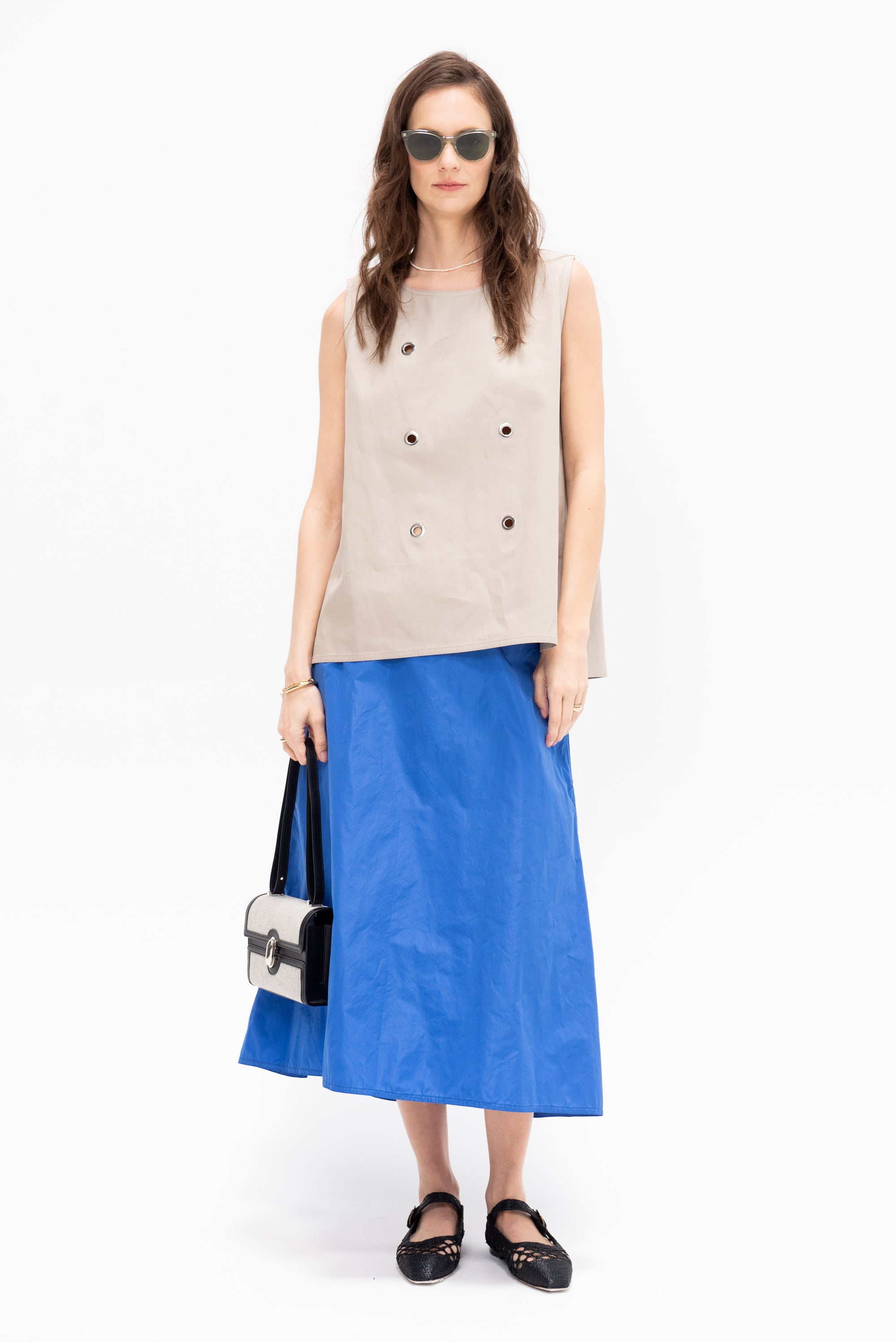 Taffeta Skirt, Sapphire