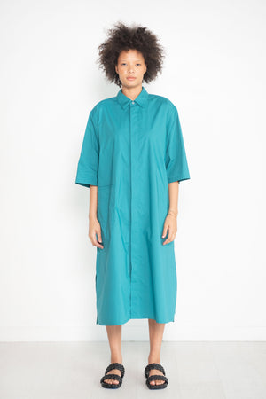 Sofie D'Hoore - Dillion Cotton Poplin Shirtdress, Topaz Green