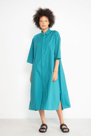 Sofie D'Hoore - Dillion Cotton Poplin Shirtdress, Topaz Green