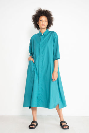 Sofie D'Hoore - Dillion Cotton Poplin Shirtdress, Topaz Green