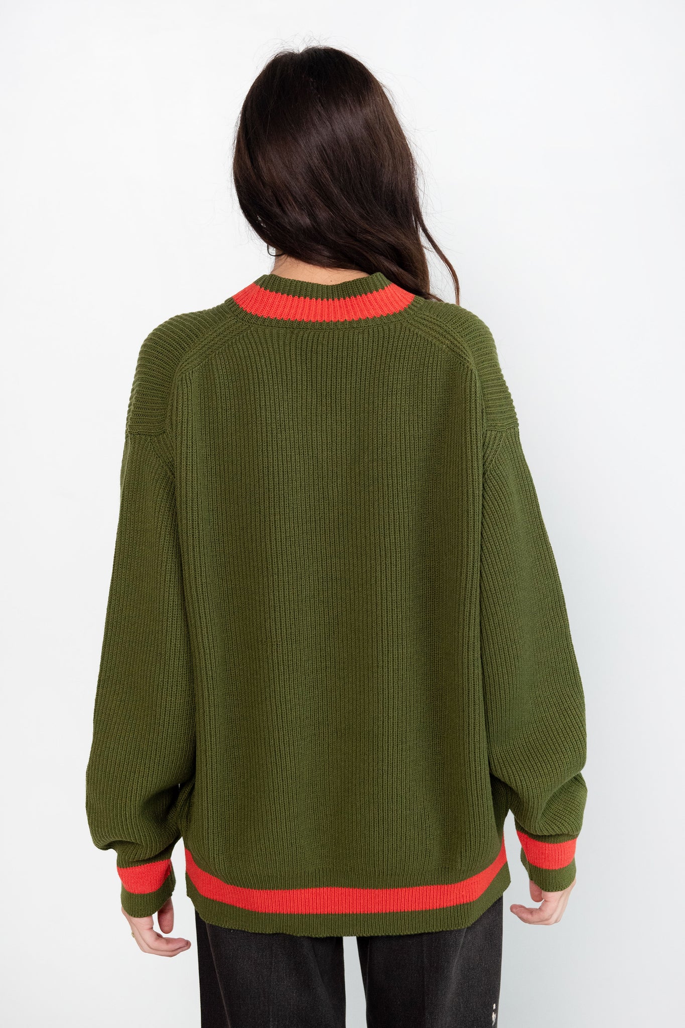 Sofie D'Hoore - Mark V-Neck Sweater, Moss & Poppy