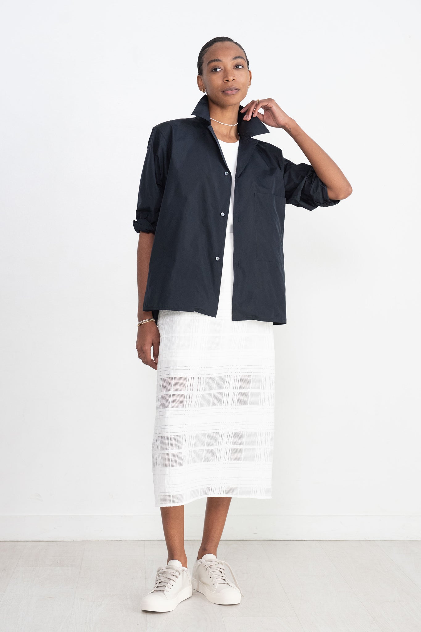 Sofie D'Hoore Boom Pota Cropped Top in Woven Black