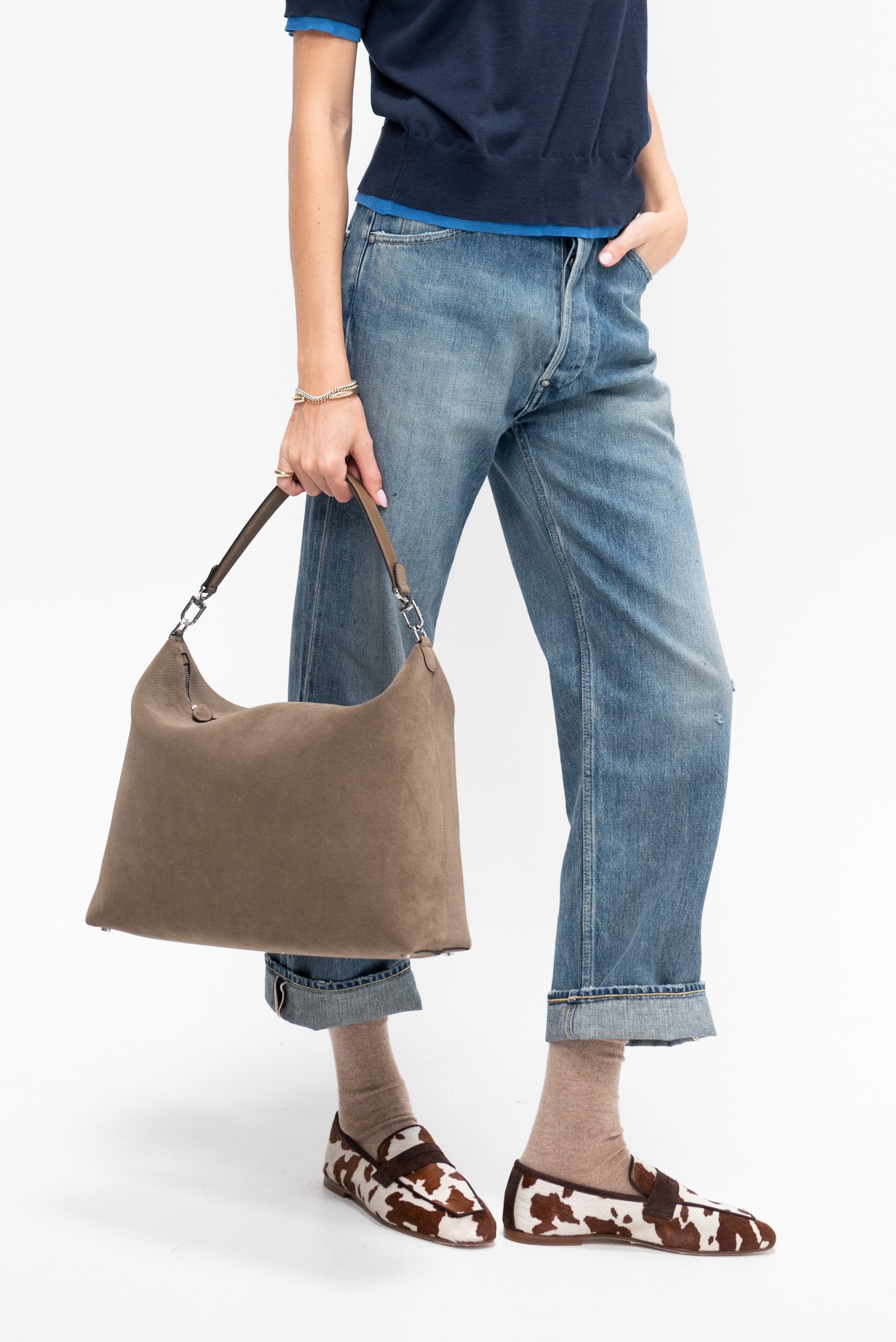 Cow Print Loafer, Brown