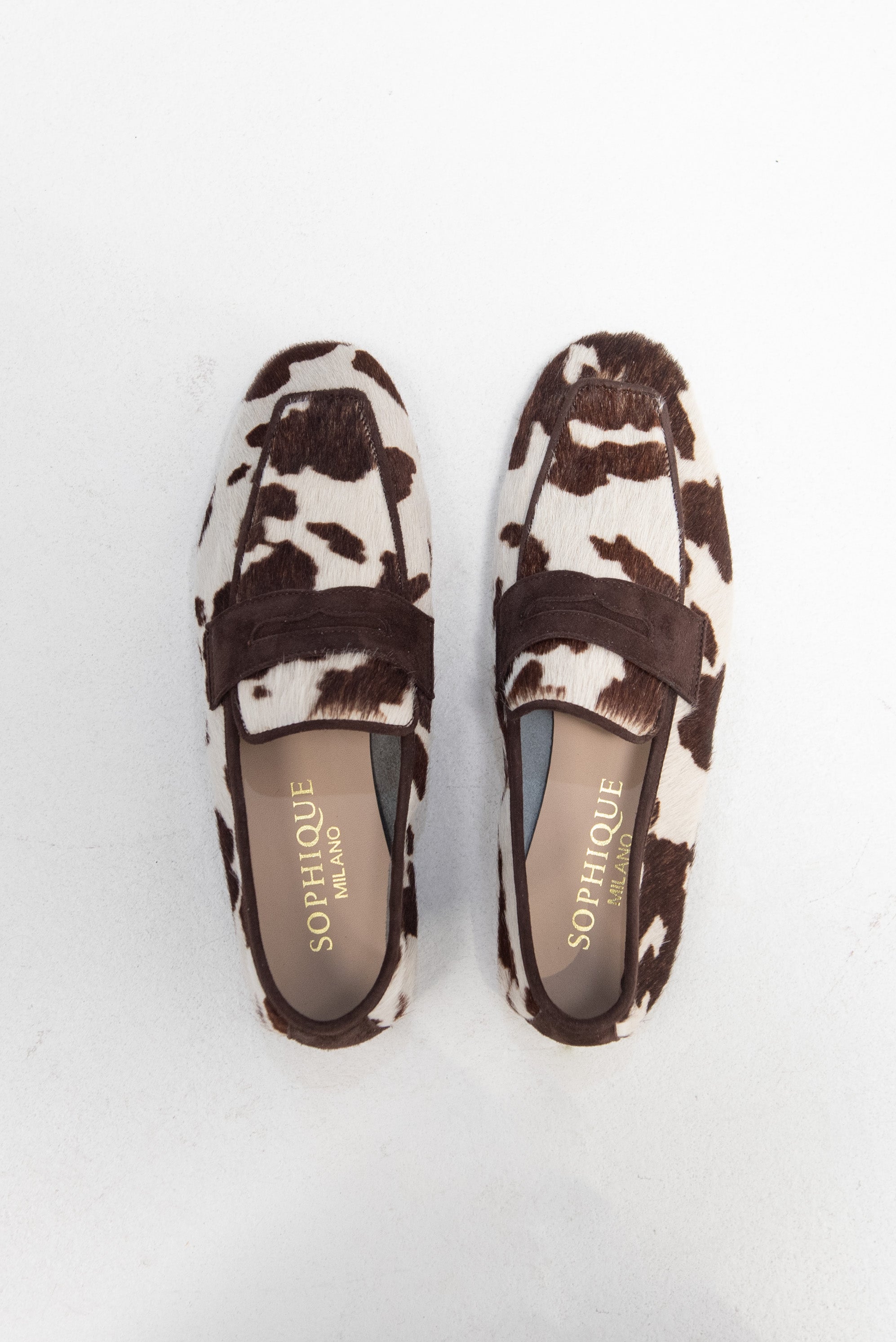 Cow Print Loafer, Brown