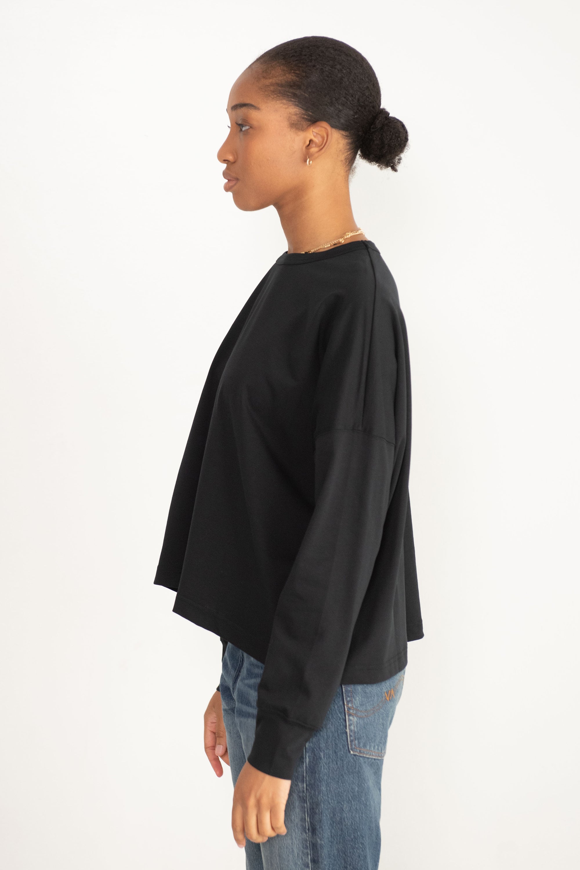 Studio NIcholson Loop Long Sleeve T-Shirt, Black – Kick Pleat