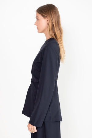 Studio Nicholson - Ontaria Long Drape Top, Darkest Navy